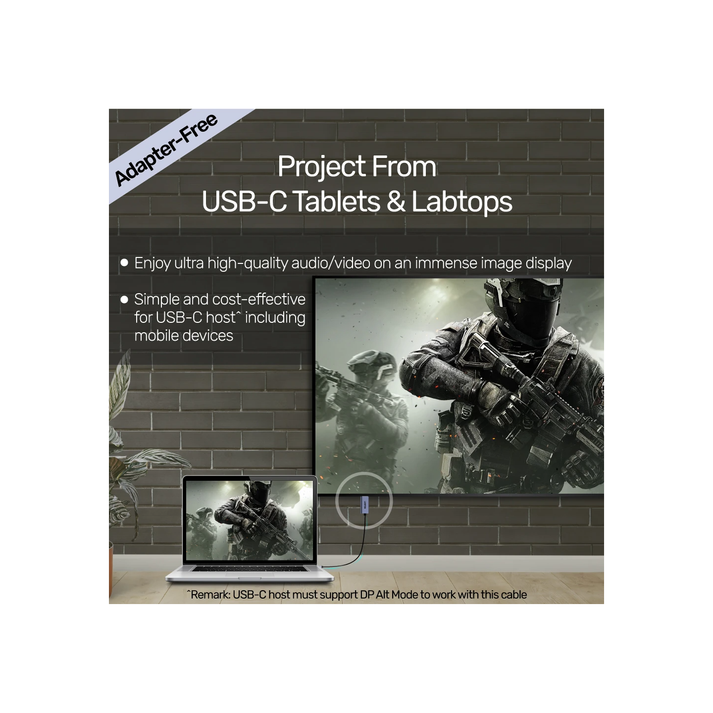 Unitek Type-C to DP Cable 4K 60Hz 2m - V1409A - Type-C to DP Cable 4K 60Hz 2m — Buy in Cyprus with Fast Delivery