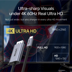 Buy Unitek Type-C to DP Cable 4K 60Hz 2m - V1409A - Type-C to DP Cable 4K 60Hz 2m in Cyprus, Nicosia, Limassol, Larnaka, Pafos