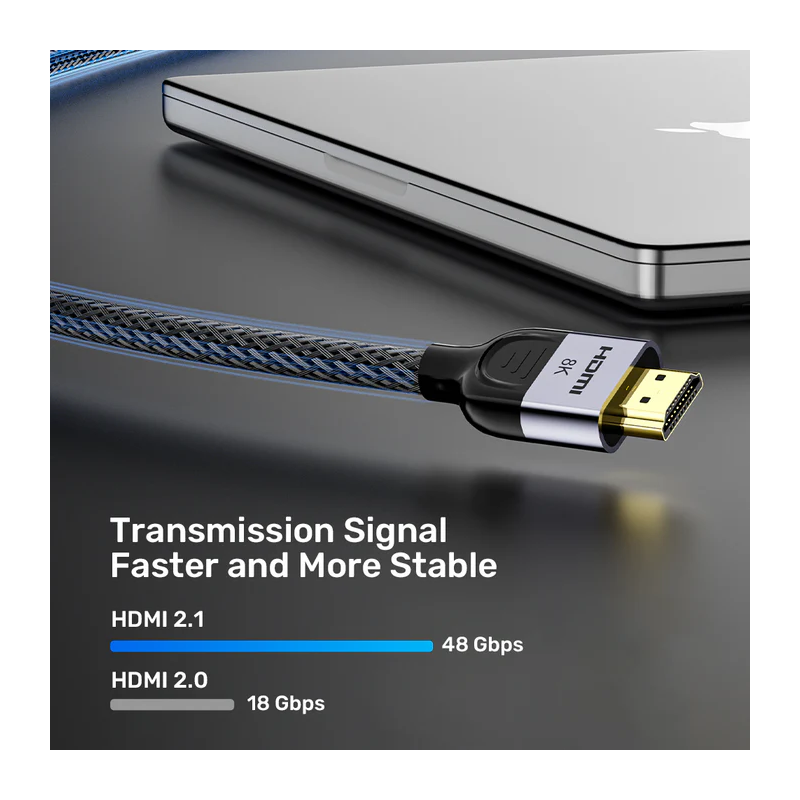 Buy Unitek HDMI Cable - C11093RGY-3M - HDMI 2.1 Cable 8K60Hz Braided 3.0m in Cyprus, Nicosia, Limassol, Larnaka, Pafos