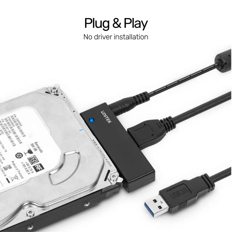 Buy Unitek USB3.0 to SATA 2.5-3.5'' HDD Converter - Y-1039 - USB3.0 to SATA 2.5-... in Cyprus, Nicosia, Limassol, Larnaka, Pafos