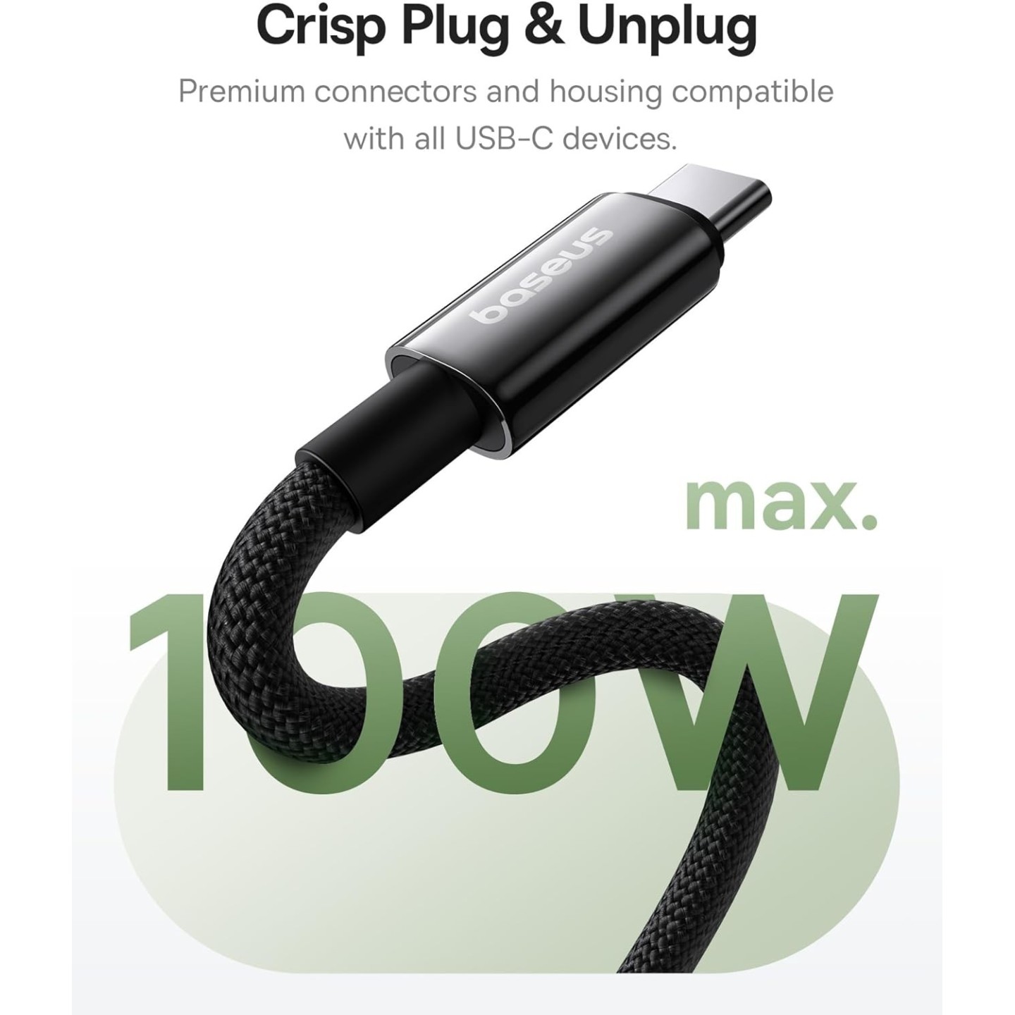 Baseus Tungsten Gold USB-C to USB-C Magnetic 100W Cable 1m (Boxed) — Buy in Cyprus with Fast Delivery