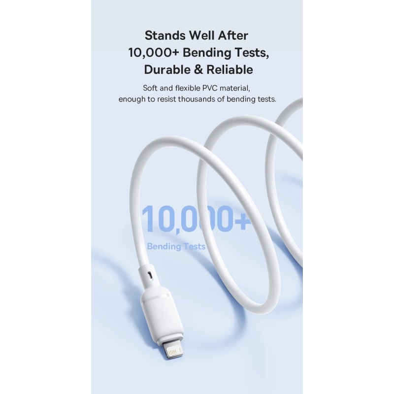 Buy Baseus Cable Lightning to USB-A Silky Series - 1.0m White in Cyprus, Nicosia, Limassol, Larnaka, Pafos
