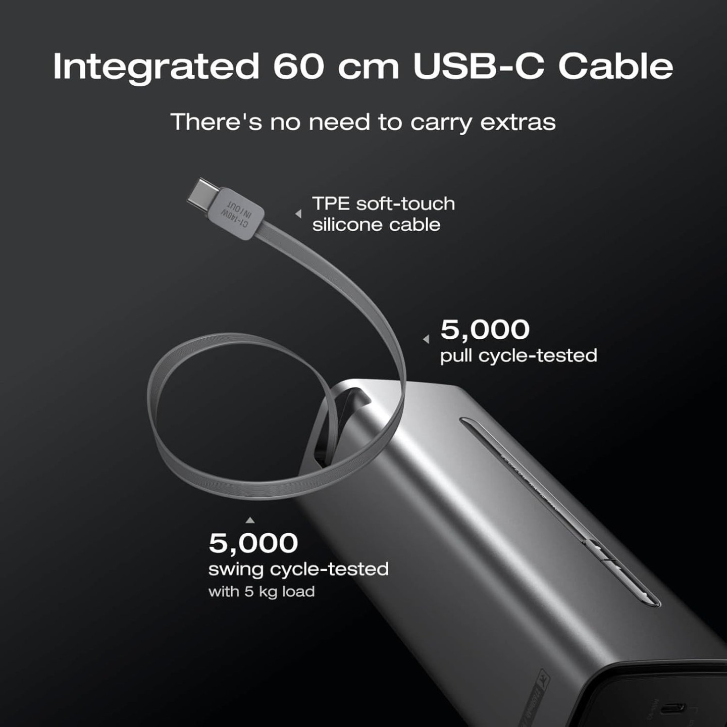 EcoFlow Powerbank - RAPID Pro - Recharge in only 20mins - 27650mAh 300W - 140W Built-in Cable