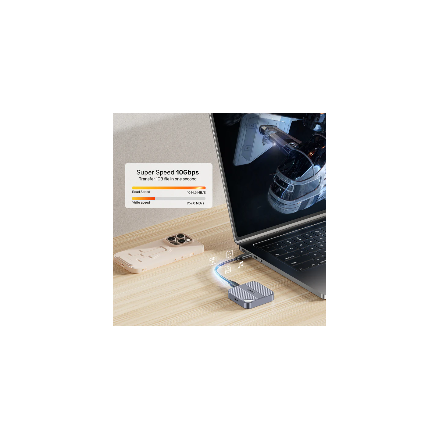 Unitek USB-C NVME PCIe M2 2230 Magnetic SSD Enclosure - S1244A - 10Gbps PD100W — Buy in Cyprus with Fast Delivery