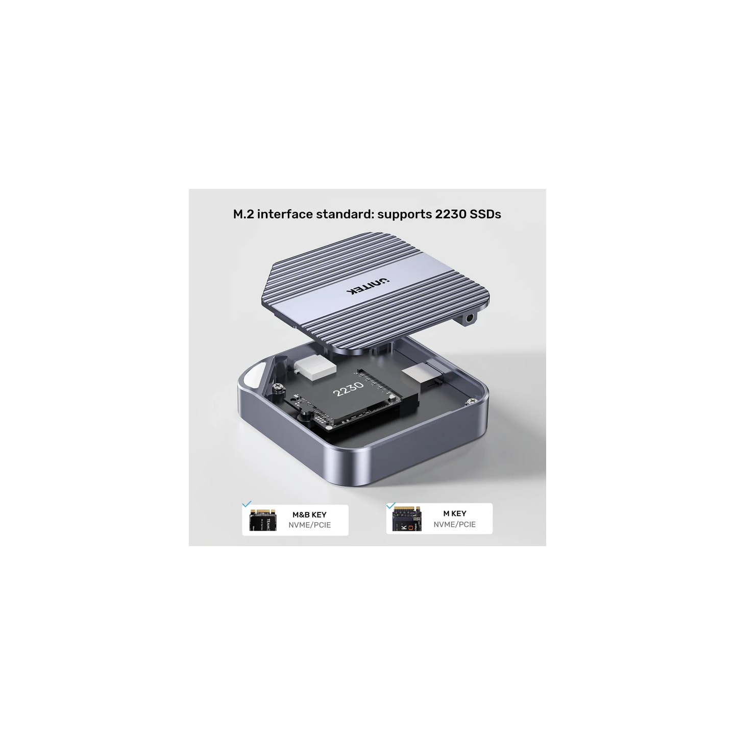 Unitek USB-C NVME PCIe M2 2230 Magnetic SSD Enclosure - S1244A - 10Gbps PD100W — Buy in Cyprus with Fast Delivery