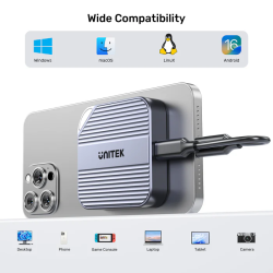 Buy Unitek USB-C NVME PCIe M2 2230 Magnetic SSD Enclosure - S1244A - 10Gbps PD100W in Cyprus, Nicosia, Limassol, Larnaka, Pafos