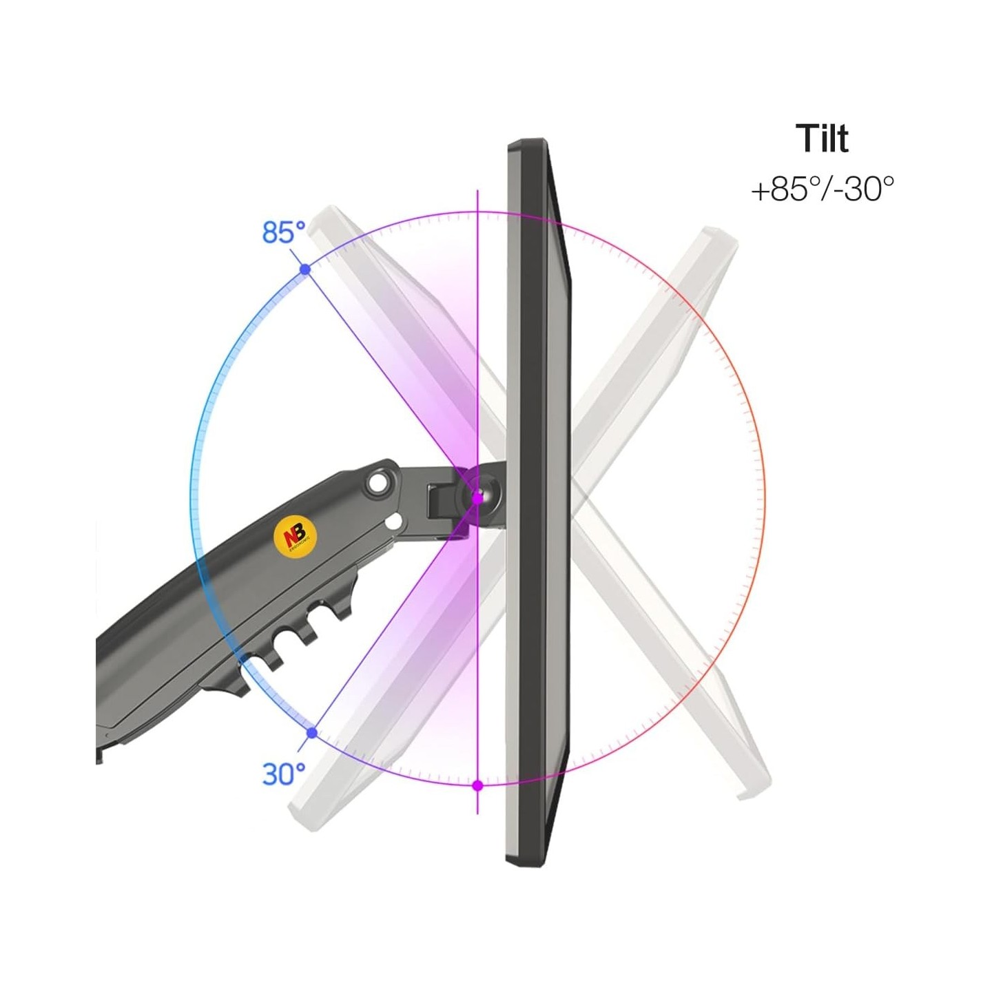 North Bayou NB H100 Single Arm Gas Spring Monitor Mount 22-35" (Retail) — Buy in Cyprus with Fast Delivery
