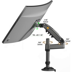 Buy NBMounts H100 Single Arm Gas Desktop Monitor Mount (upgraded version) in Cyprus, Nicosia, Limassol, Larnaka, Pafos
