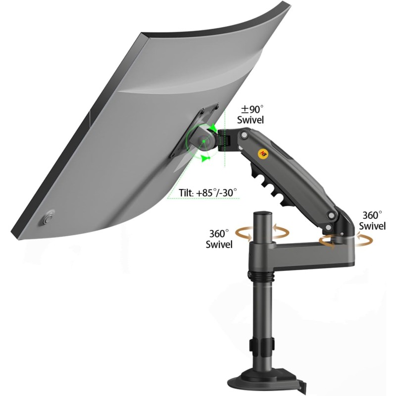 Buy NBMounts H100 Single Arm Gas Desktop Monitor Mount (upgraded version) in Cyprus, Nicosia, Limassol, Larnaka, Pafos