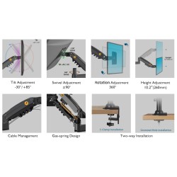 Buy NBMounts H100 Single Arm Gas Desktop Monitor Mount (upgraded version) in Cyprus, Nicosia, Limassol, Larnaka, Pafos