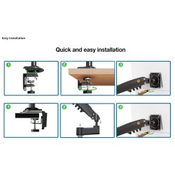 North Bayou NB H100 Single Arm Gas Spring Monitor Mount 22-35" (Retail) — Buy in Cyprus with Fast Delivery