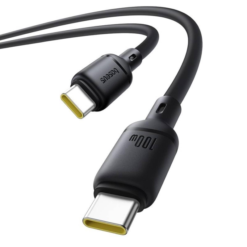 Buy Baseus Cable USB-C to USB-C Silky Series - 2.0m 100W Black in Cyprus, Nicosia, Limassol, Larnaka, Pafos