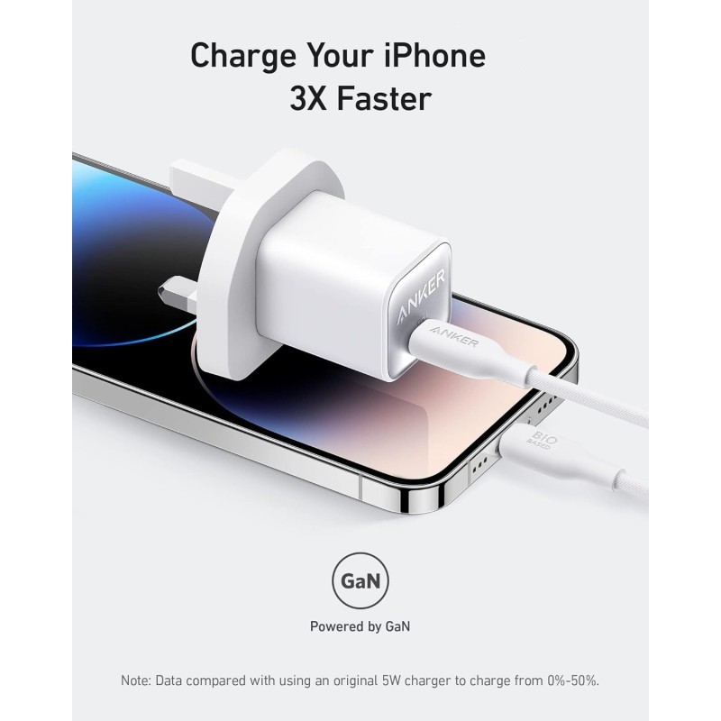 Buy Anker Mobile Charger Wall 30W USB-C Nano 3 - 511 - White in Cyprus, Nicosia, Limassol, Larnaka, Pafos
