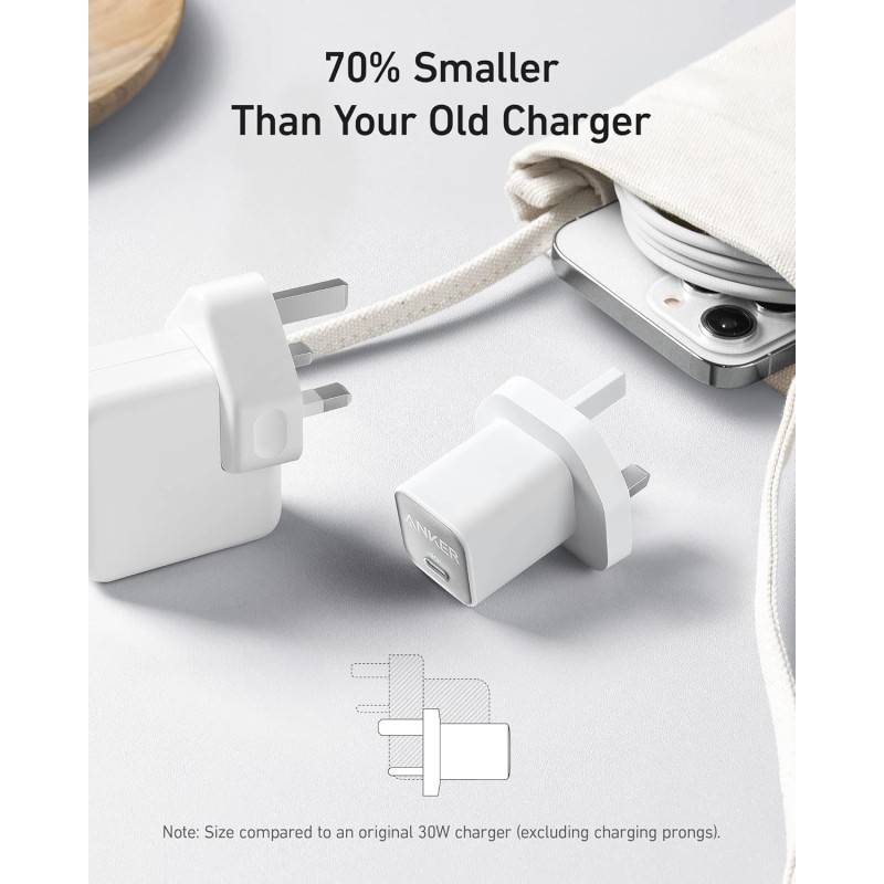 Buy Anker Mobile Charger Wall 30W USB-C Nano 3 - 511 - White in Cyprus, Nicosia, Limassol, Larnaka, Pafos