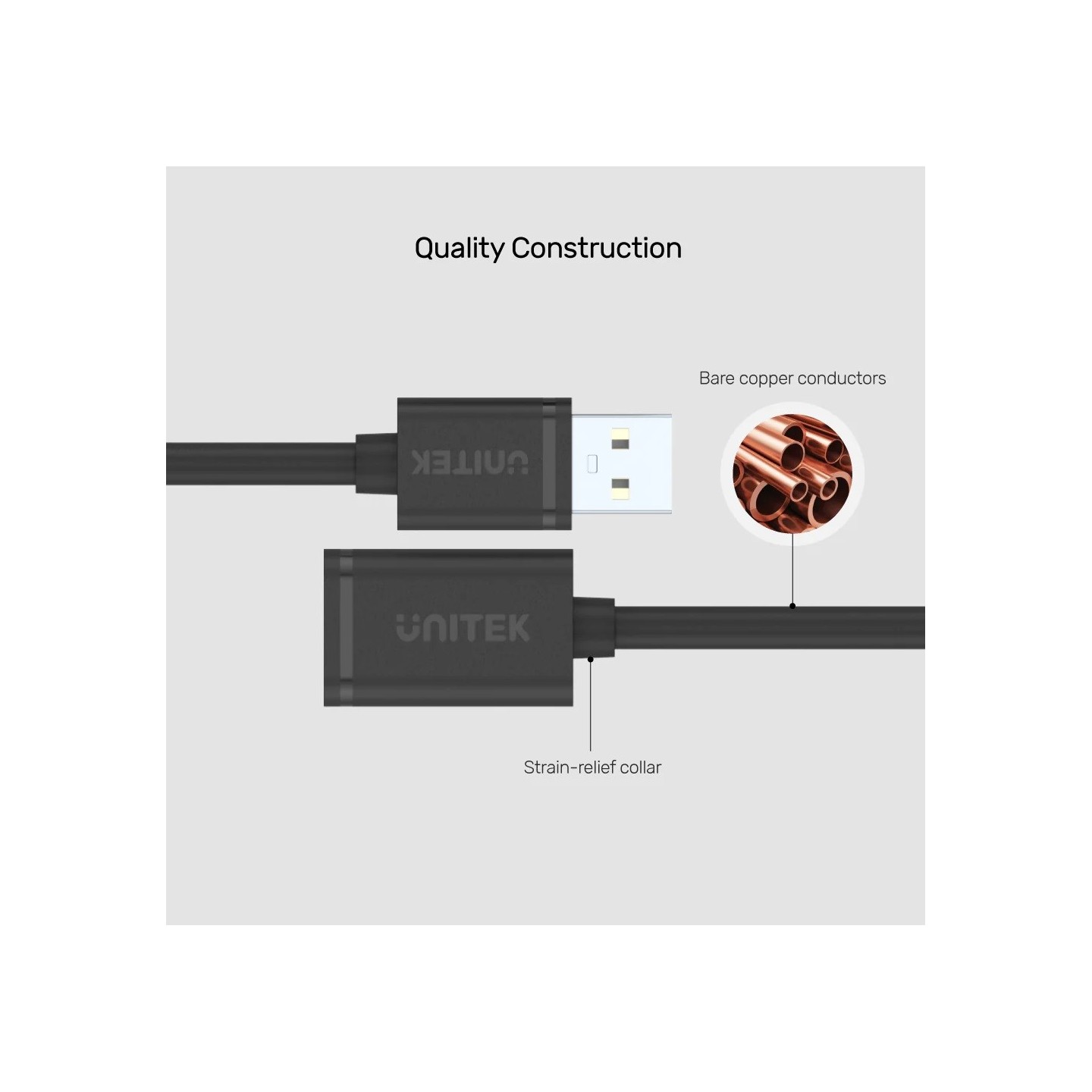 Unitek UCE USB-A 2.0 Extension Cable 5.0m - Y-C418GBK - USB-A 2.0 Extension Cable 5.0m — Buy in Cyprus with Fast Delivery