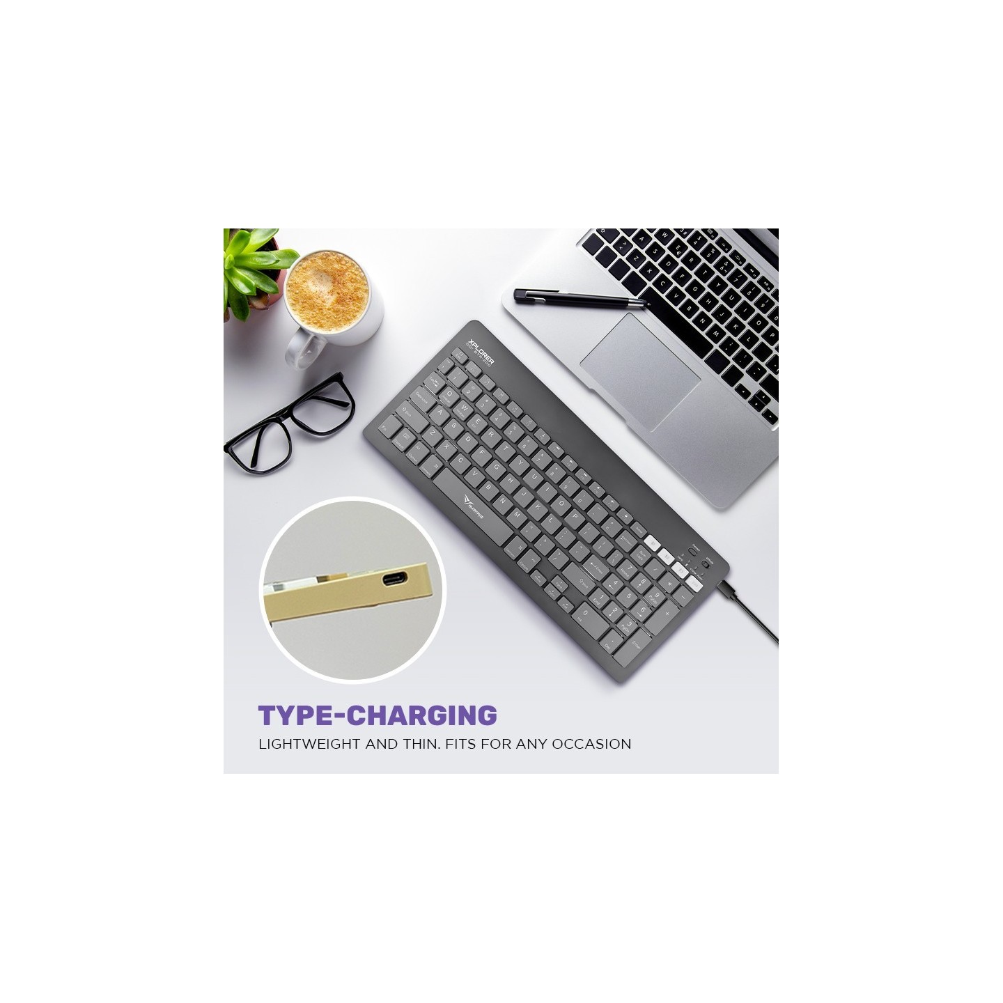 Alcatroz XPLORER GO! BTR-200 Wireless Mini Keyboard 2.4G+BT - ALC-XPLORER-GO-BTR-200 (Boxed)