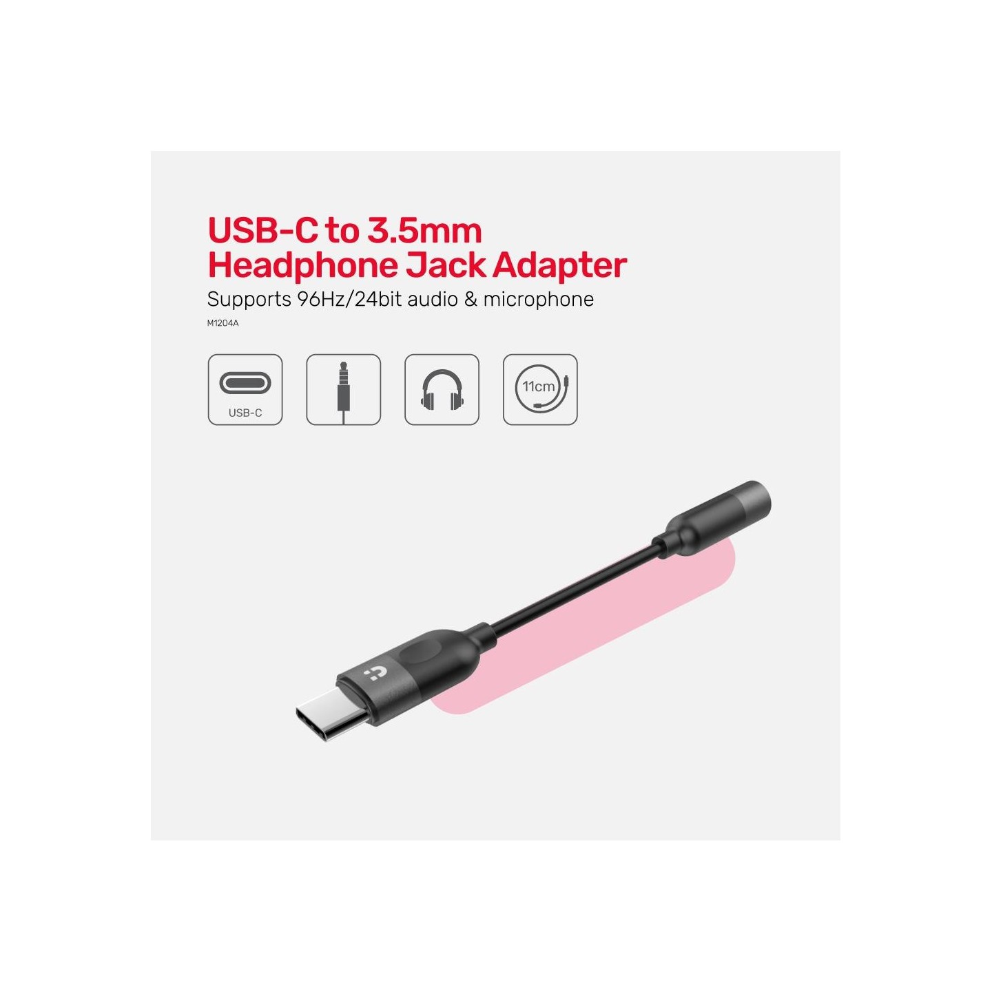 Unitek Type-C to 3.5mm Female Audio Cable - M1204A - 11cm — Buy in Cyprus with Fast Delivery