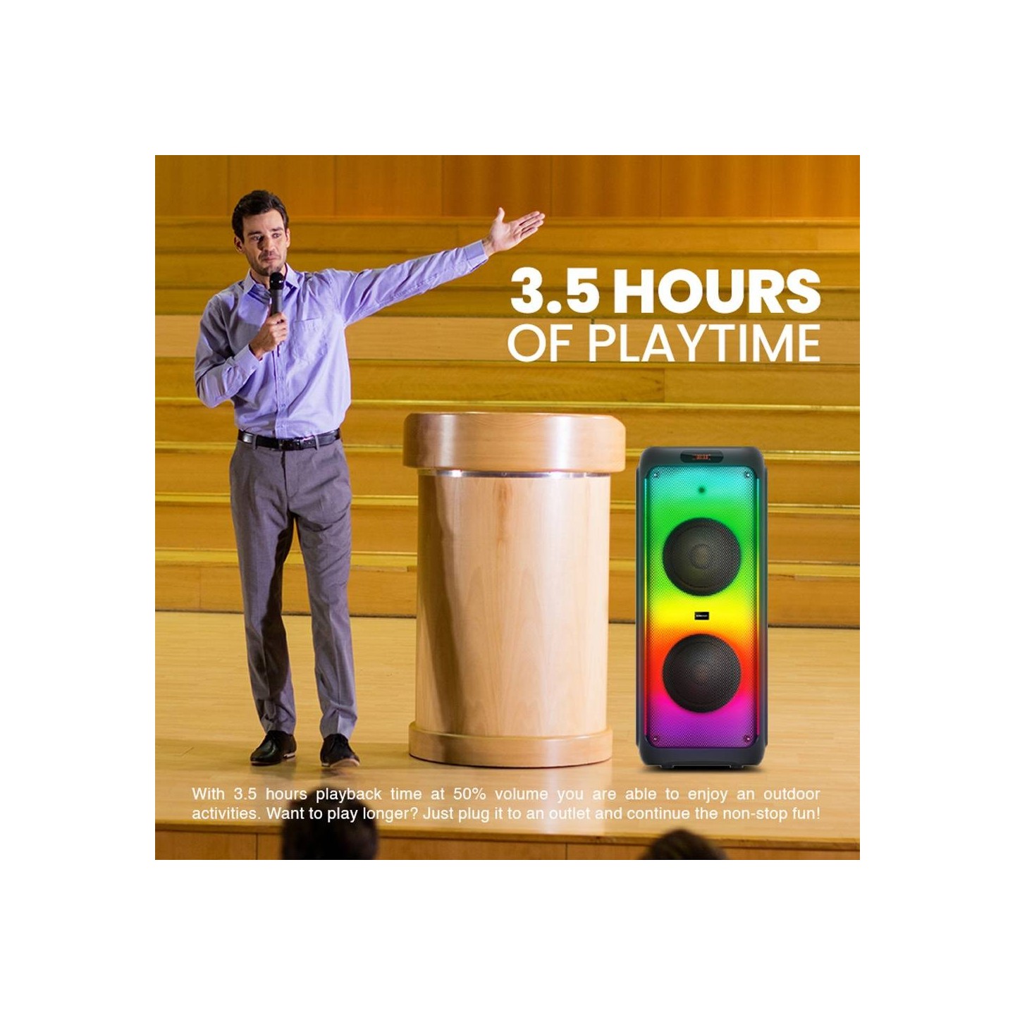 SonicGear 2 x 12'' Portable Karaoke Speaker - AudioXPro1200HD - 2 x Wireless Microphones — Buy in Cyprus with Fast Delivery