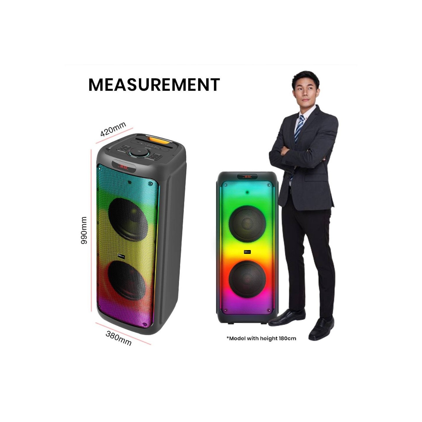 SonicGear 2 x 12'' Portable Karaoke Speaker - AudioXPro1200HD - 2 x Wireless Microphones — Buy in Cyprus with Fast Delivery