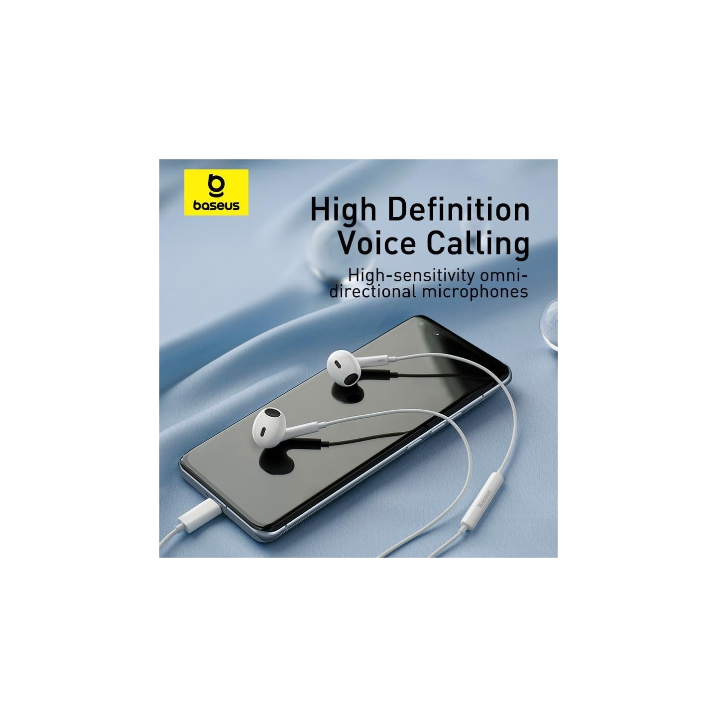 Baseus Earphones - CZ17 - Wired Type C Encok White — Buy in Cyprus with Fast Delivery