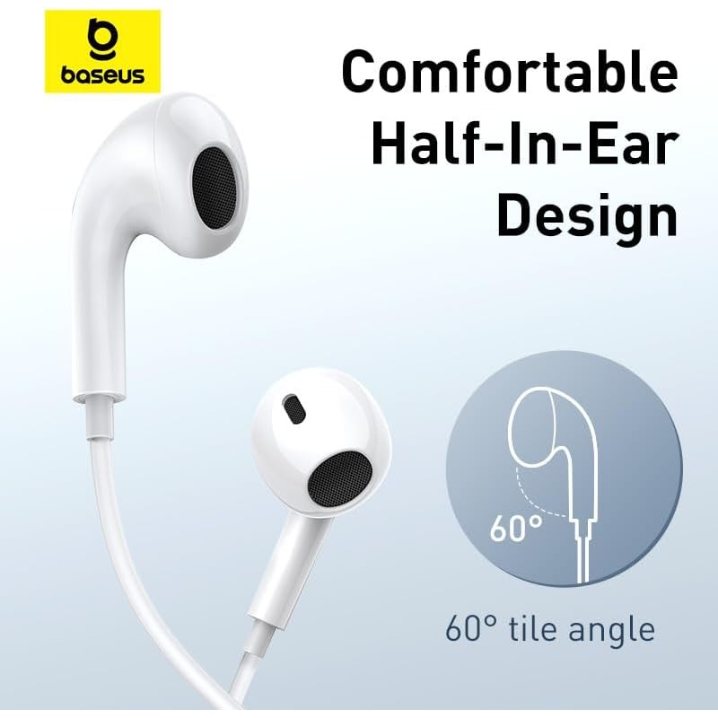 Buy Baseus Earphones - CZ17 - Wired Type C Encok White in Cyprus, Nicosia, Limassol, Larnaka, Pafos