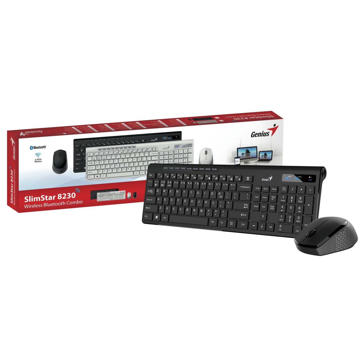 Genius SlimStar 8230 Wireless+BT Keyboard-Mouse Set English (Retail) — Buy in Cyprus with Fast Delivery