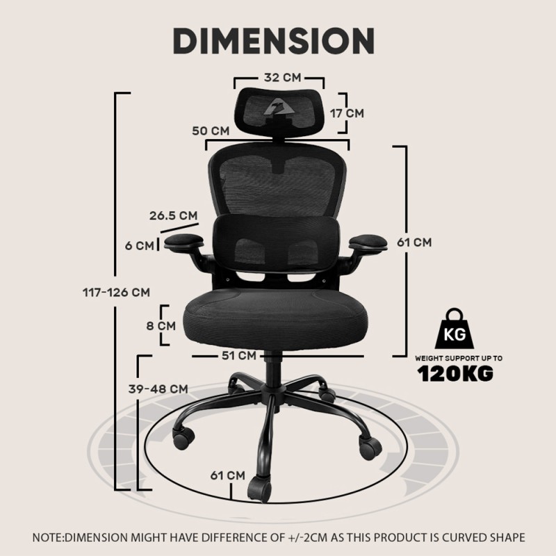 Buy Armaggeddon Office Chair Mesh - VERTEBRAE V3 - Black in Cyprus, Nicosia, Limassol, Larnaka, Pafos
