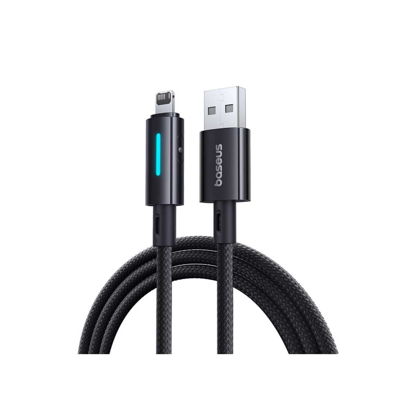 Baseus Cable Lightning to USB-A Lit Button Series - 1m - Cosmic Black — Buy in Cyprus with Fast Delivery