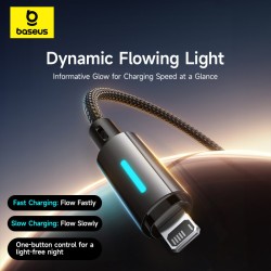 Buy Baseus Cable Lightning to USB-A Lit Button Series - 1m - Cosmic Black in Cyprus, Nicosia, Limassol, Larnaka, Pafos