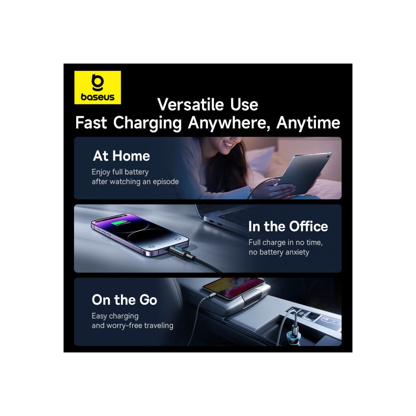 Baseus Cable Lightning to USB-A Lit Button Series - 1m - Cosmic Black — Buy in Cyprus with Fast Delivery