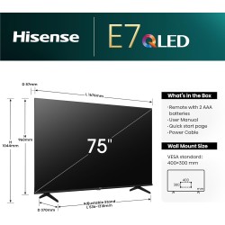Buy Hisense TV - 75E7NQ - 75'' 4K Smart QLED TV in Cyprus, Nicosia, Limassol, Larnaka, Pafos