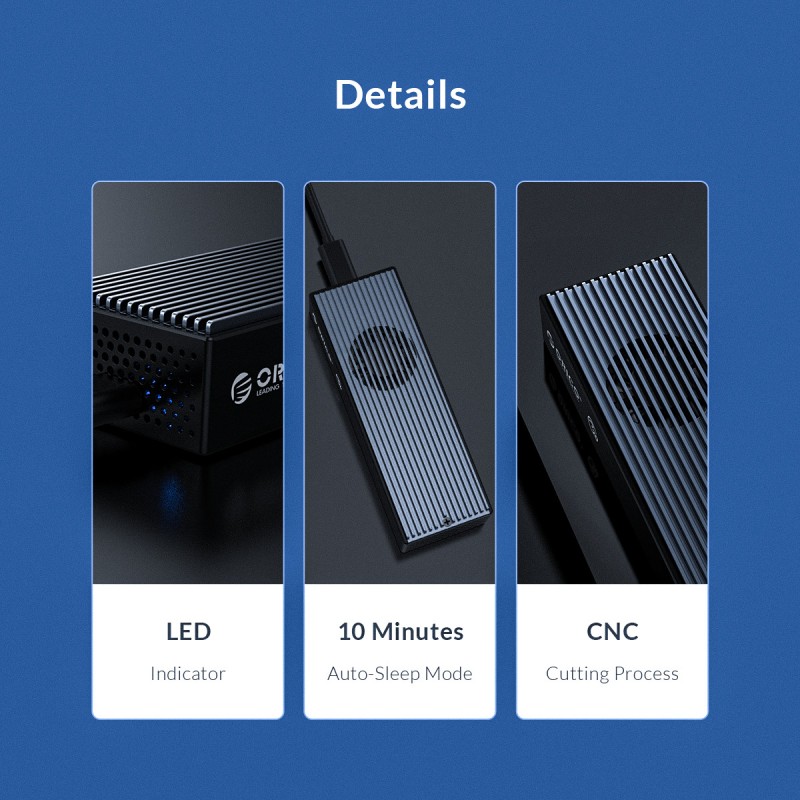 Buy Orico USB-C 3.2 M2 NVME SSD Aluminum Enclosure - M2PVC3-G20 - Black in Cyprus, Nicosia, Limassol, Larnaka, Pafos