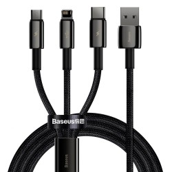 Buy Baseus USB Cable - CAMLTWJ-01 - Tungsten Gold 3in1 Micro Light TypeC in Cyprus, Nicosia, Limassol, Larnaka, Pafos