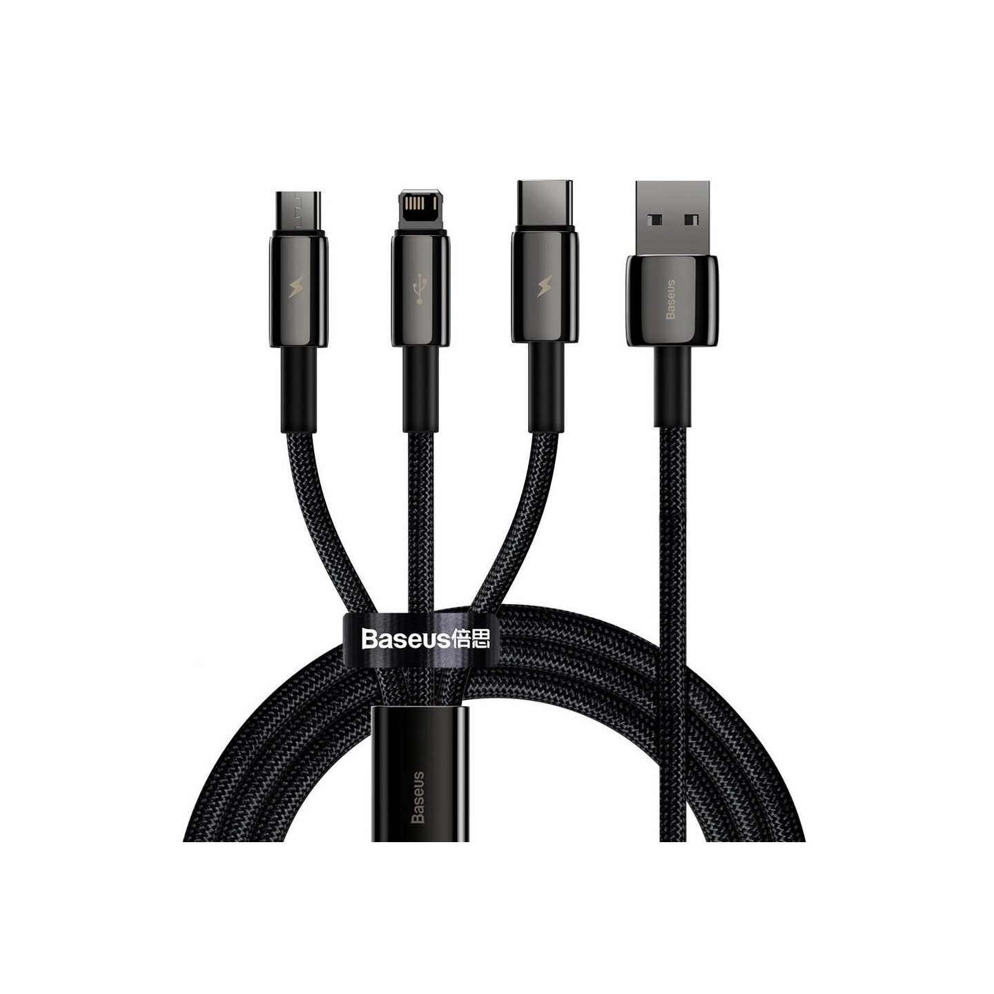 Baseus USB Cable - CAMLTWJ-01 - Tungsten Gold 3in1 Micro Light TypeC — Buy in Cyprus with Fast Delivery
