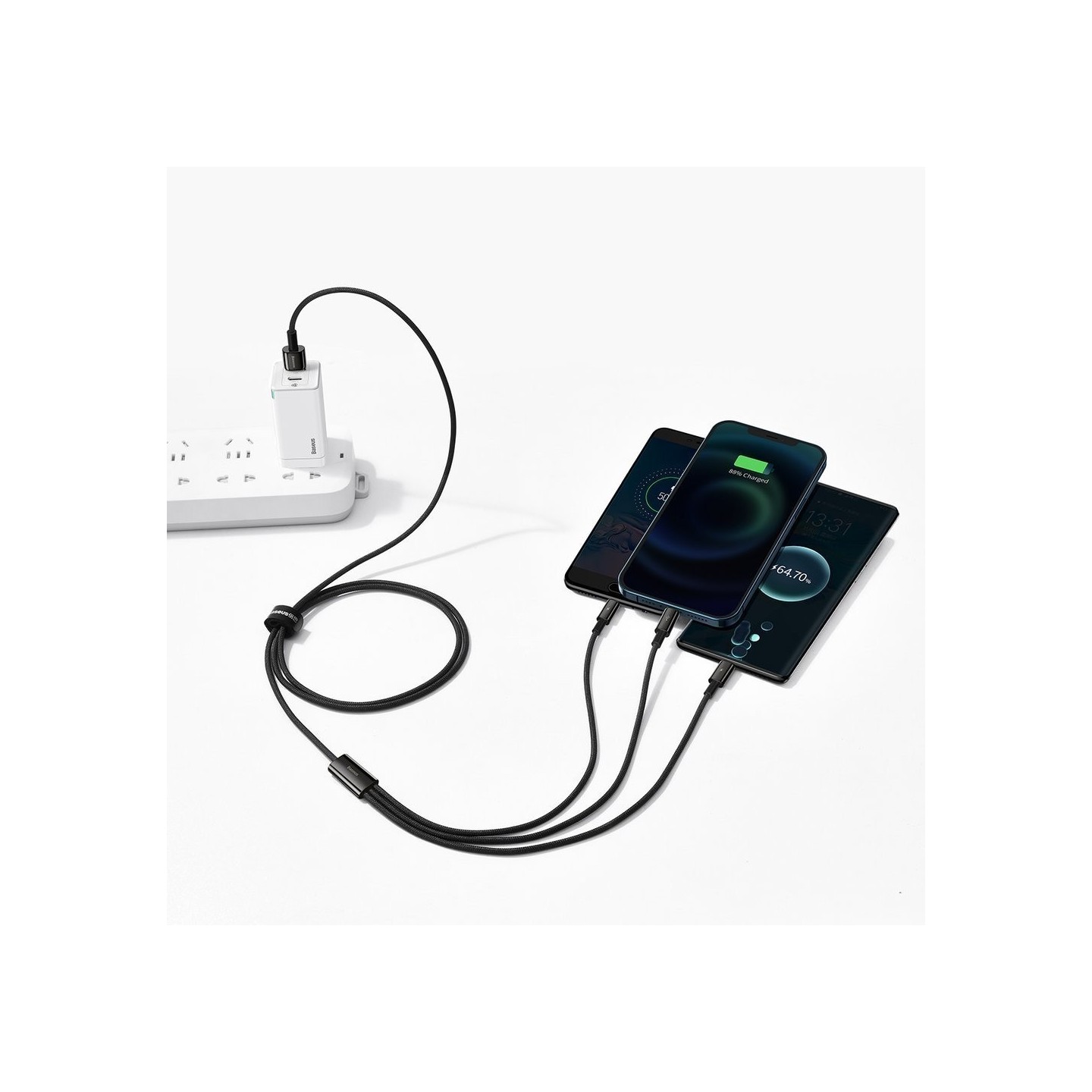 Baseus USB Cable - CAMLTWJ-01 - Tungsten Gold 3in1 Micro Light TypeC — Buy in Cyprus with Fast Delivery