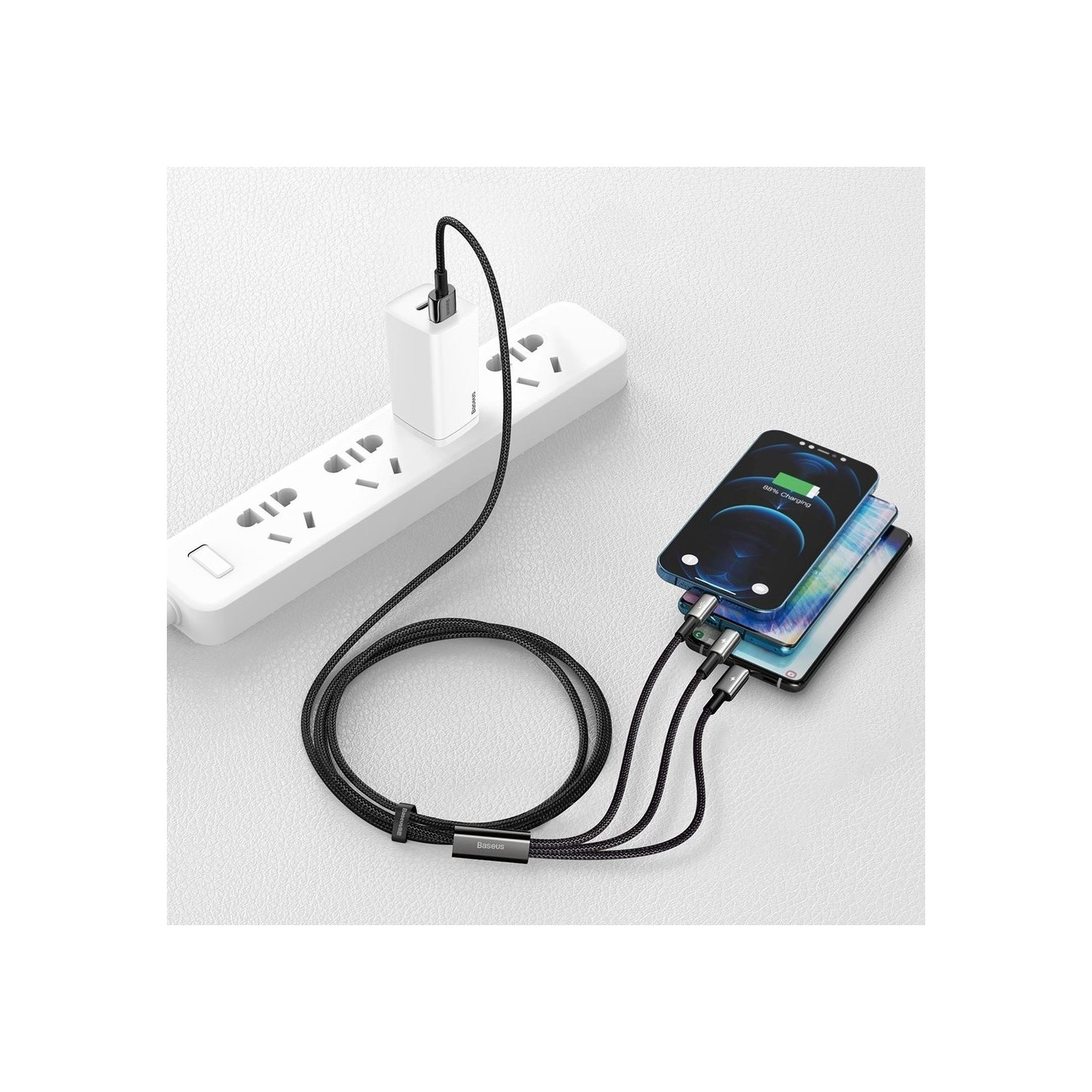 Baseus USB Cable - CAMLTWJ-01 - Tungsten Gold 3in1 Micro Light TypeC — Buy in Cyprus with Fast Delivery