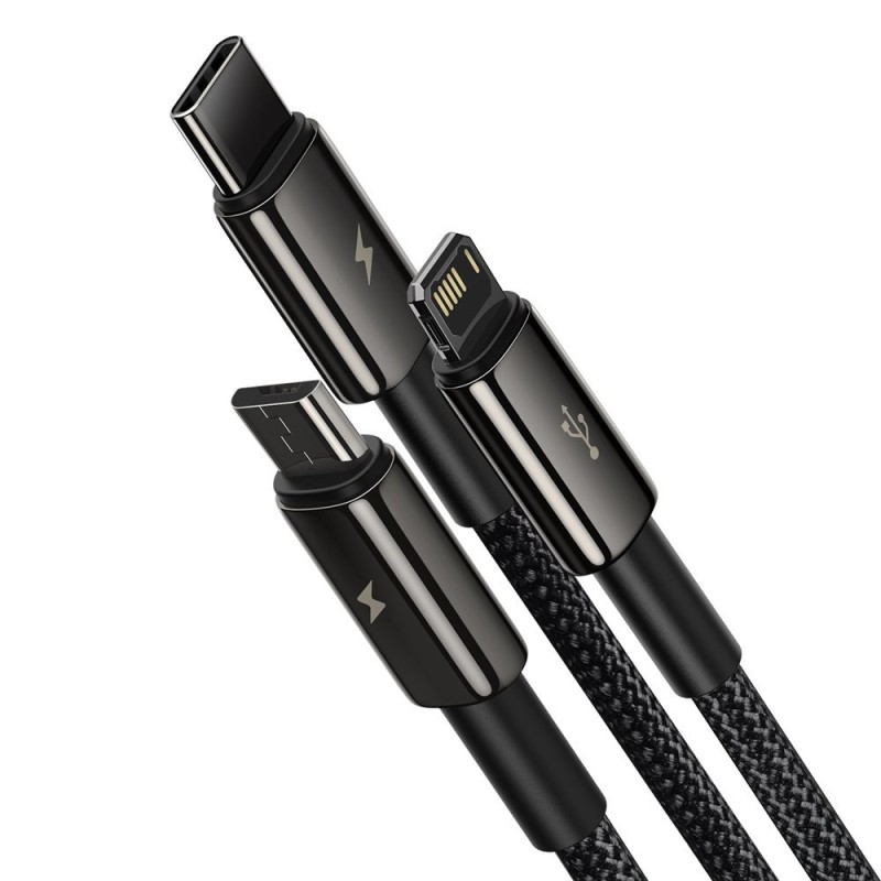 Buy Baseus USB Cable - CAMLTWJ-01 - Tungsten Gold 3in1 Micro Light TypeC in Cyprus, Nicosia, Limassol, Larnaka, Pafos