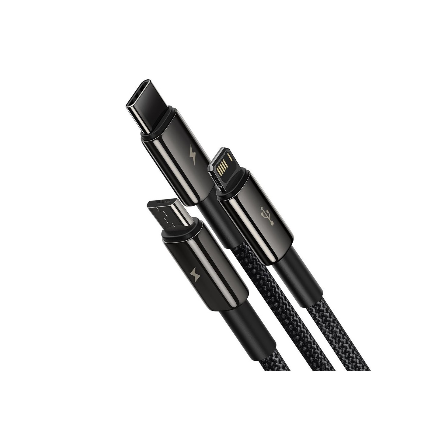 Baseus USB Cable - CAMLTWJ-01 - Tungsten Gold 3in1 Micro Light TypeC — Buy in Cyprus with Fast Delivery