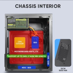 Alcatroz Futura Millenia M600 PRO mATX Case w/ 2 Fans & 235W PSU (Boxed) — Buy in Cyprus with Fast Delivery