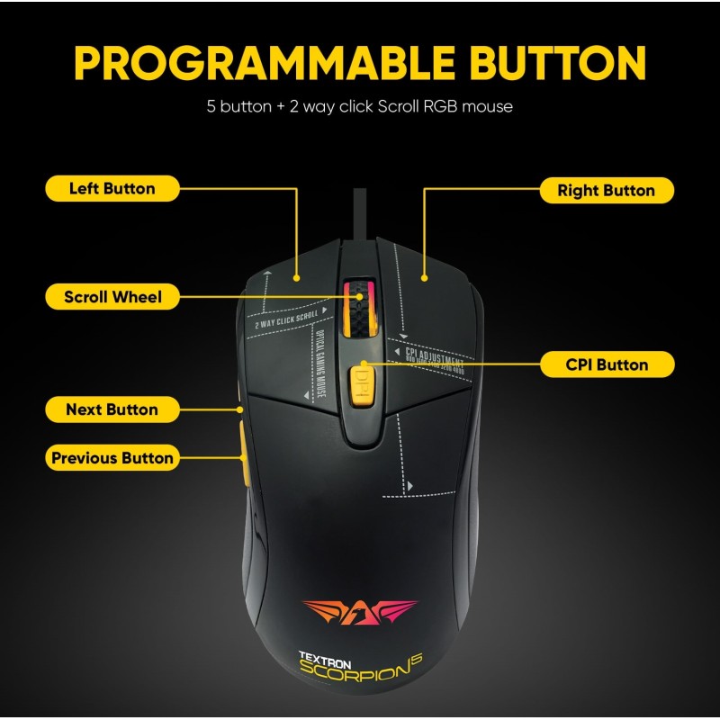 Buy Armaggeddon Pro-Gaming Mouse - SCORPION 5 - Pro-Gaming Mouse with Free Mousepad in Cyprus, Nicosia, Limassol, Larnaka, Pafos