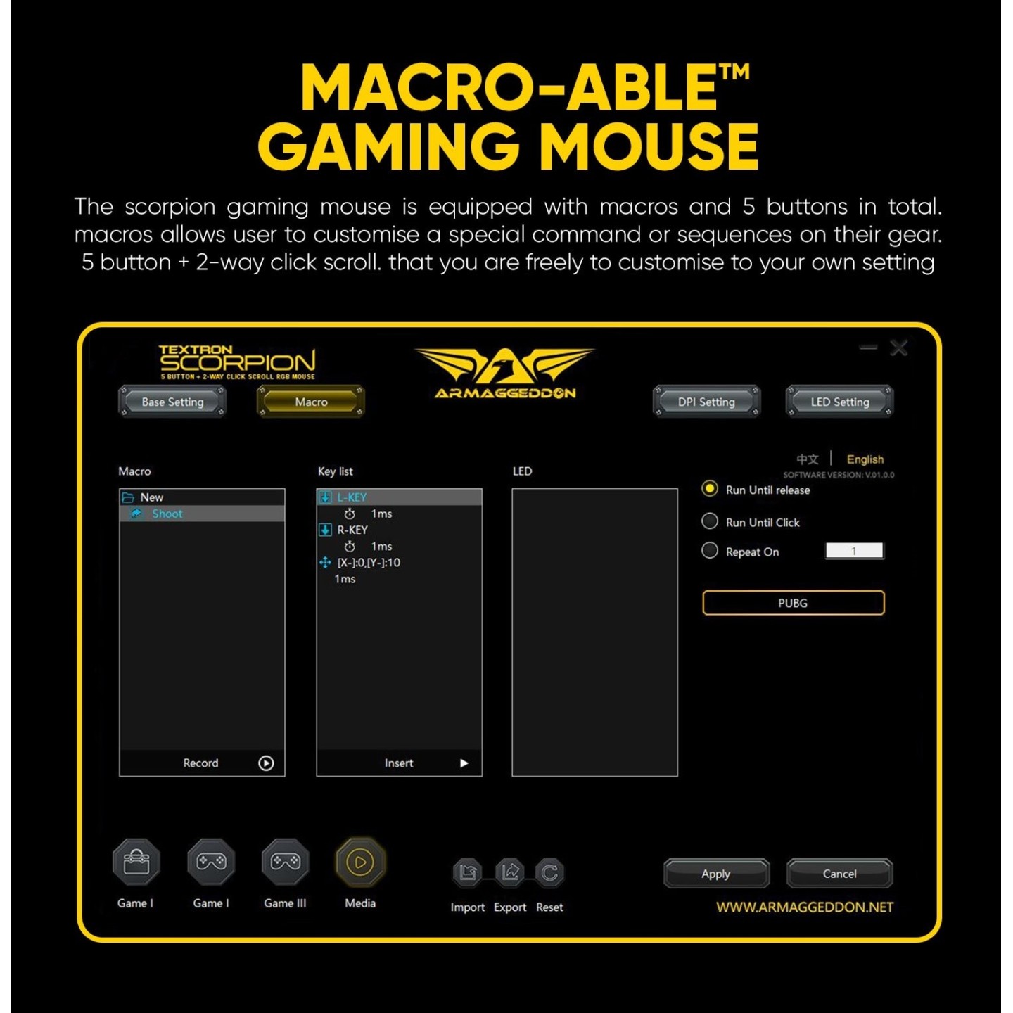 Armaggeddon Scorpion 5 Pro-Gaming Mouse with Free Mousepad (Retail) — Buy in Cyprus with Fast Delivery