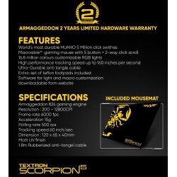 Armaggeddon Scorpion 5 Pro-Gaming Mouse with Free Mousepad (Retail) — Buy in Cyprus with Fast Delivery