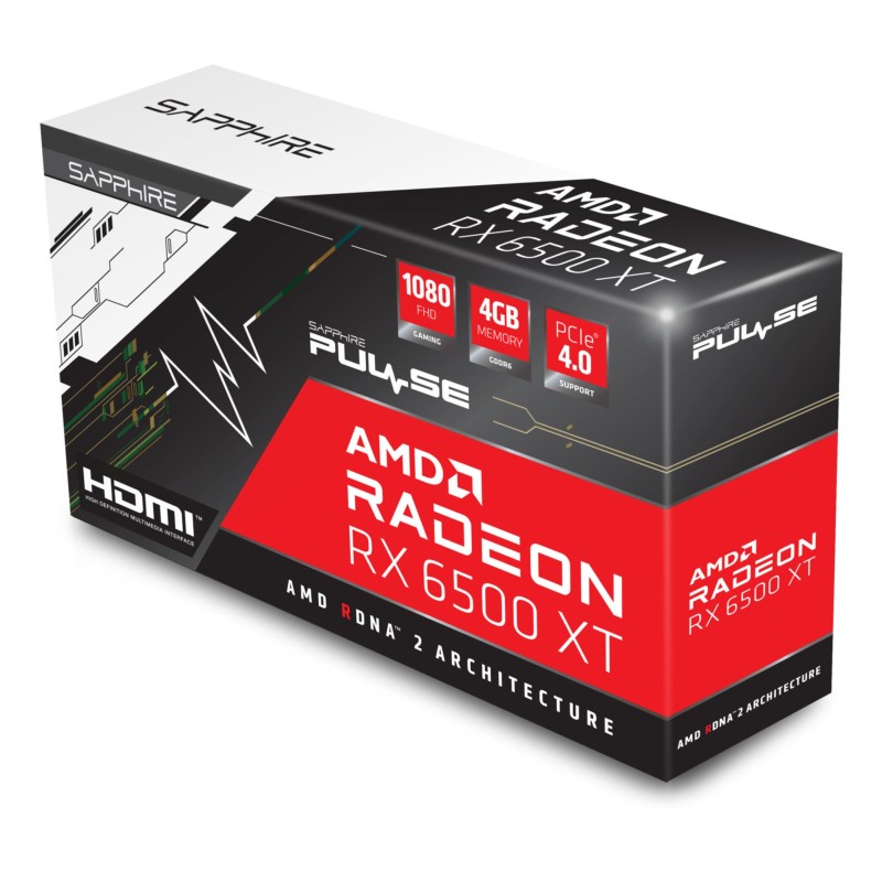 Buy SAPPHIRE PULSE Radeon RX 6500 XT - 4GB GDDR6 - Boost 2825 MHz - HDMI & Displ... in Cyprus, Nicosia, Limassol, Larnaka, Pafos
