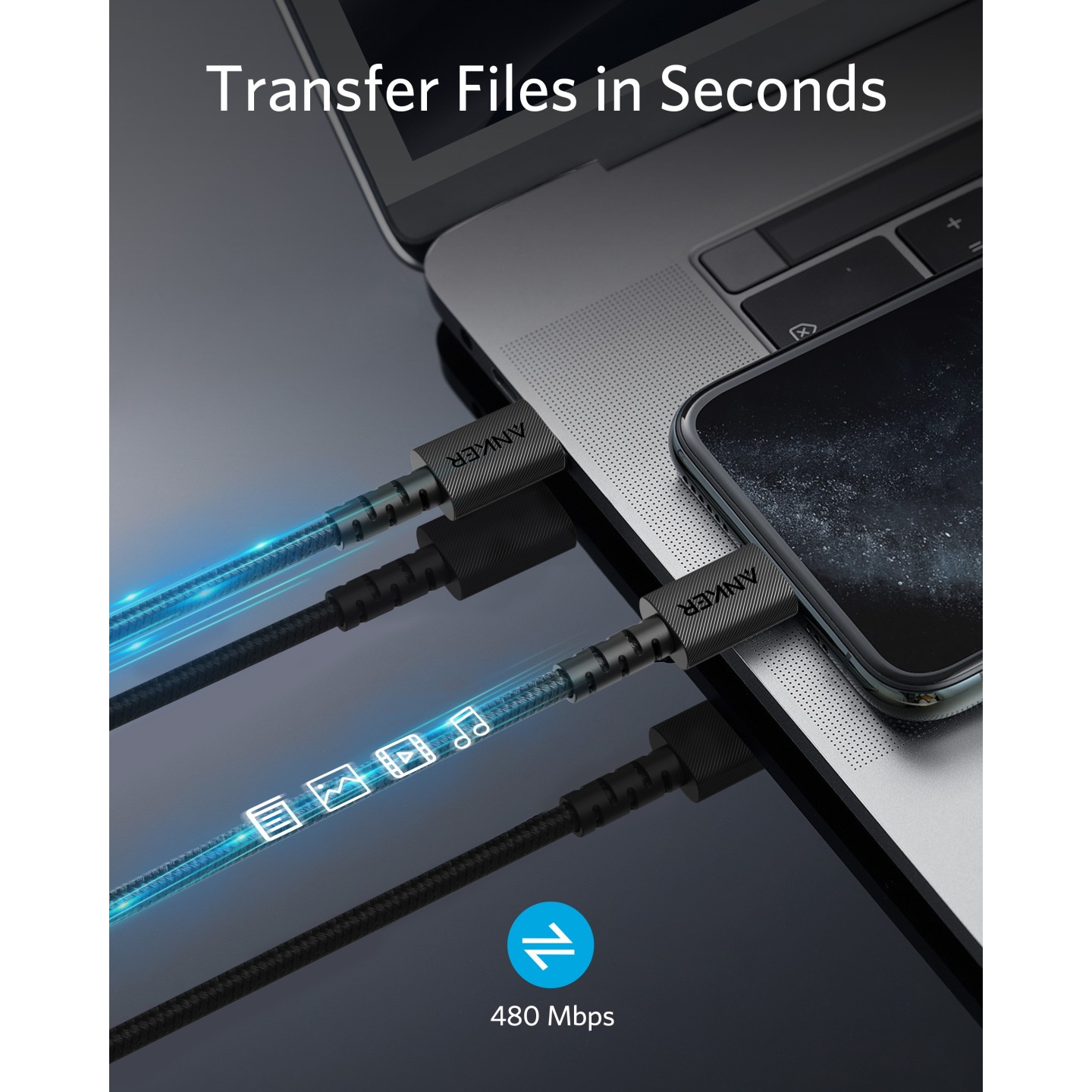 Anker PowerLine Select+ USB-C to MFI Lightning - 1.8m - Black — Buy in Cyprus with Fast Delivery