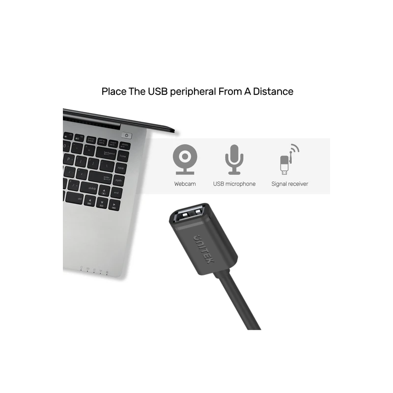 Unitek USB-A Male to USB-A Female Extension Cable 3m - Y-C417GBK - USB-A Male to USB-A Female Extension Cable 3m