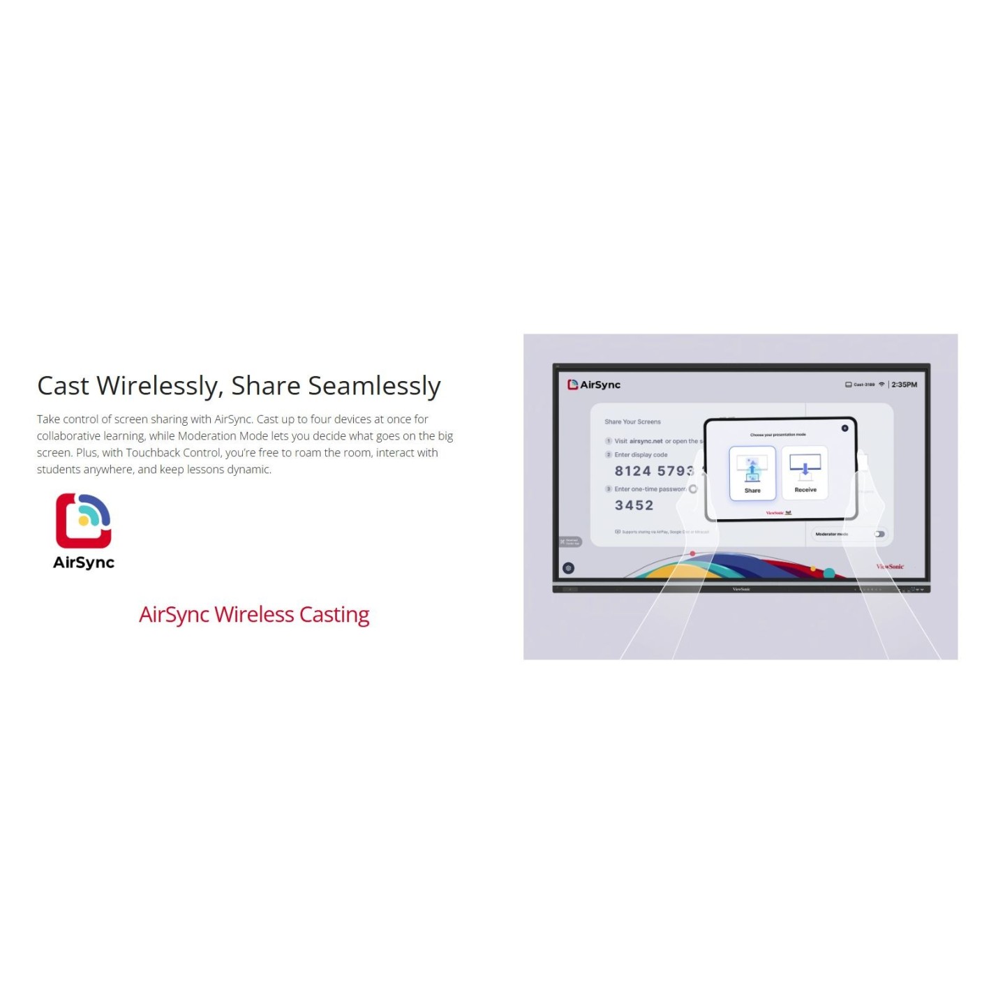 Viewsonic Viewboard Interactive Display Touch - IFP7551 - 75-inch 4K Android 14 NFC Palm Rejection EDLA PlayStore