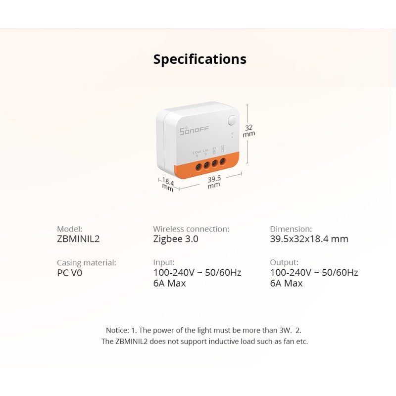 Buy SONOFF Zigbee Smart Switch - ZBMINIL2 - Zigbee Smart Switch in Cyprus, Nicosia, Limassol, Larnaka, Pafos