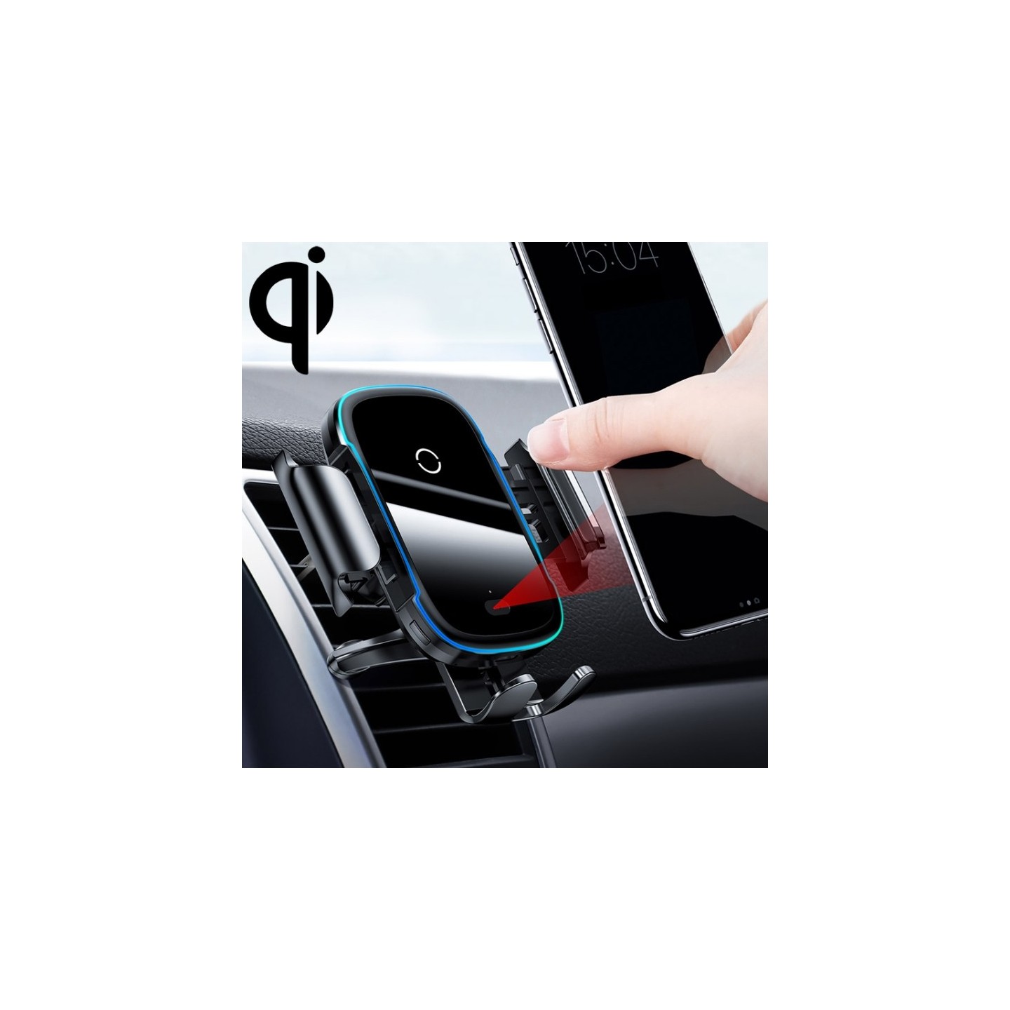 Baseus QI 15W Wireless Car Charger - Dash & Air Vent Mount — Buy in Cyprus with Fast Delivery