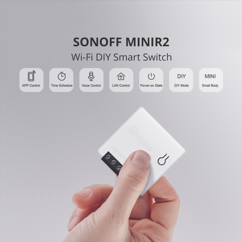 Buy Sonoff Smart Switch - MINIR2 - 10A Wi-Fi Two-Way Smart Switch in Cyprus, Nicosia, Limassol, Larnaka, Pafos