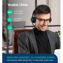 Yealink UH46 Wired USB Headset - 3-Mic Noise Cancelling Teams Certified (Boxed) — Buy in Cyprus with Fast Delivery